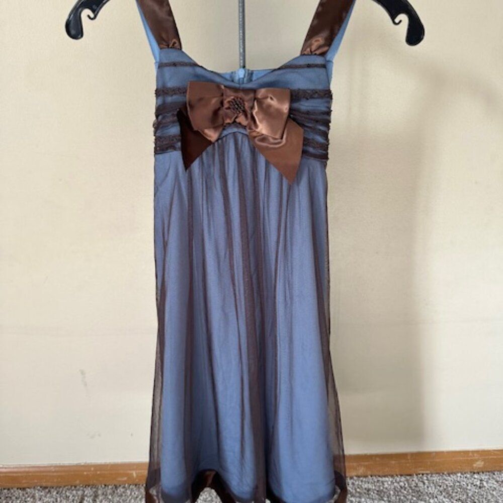 Bonnie Jean Brown and Blue Dress  8528
